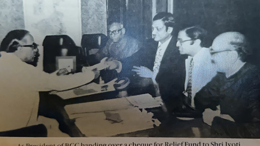 BCC Relief Cheque to CM Basu