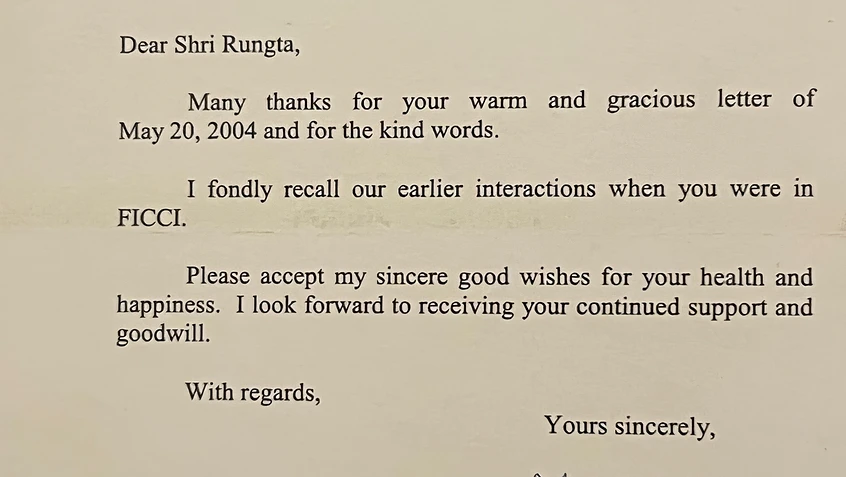 Letter from PM Manmohan Singh