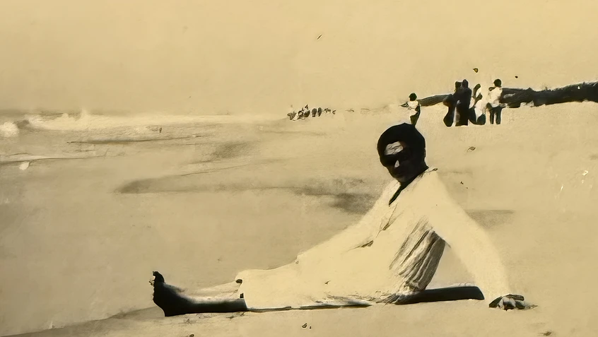 Young Ajay at the Beach