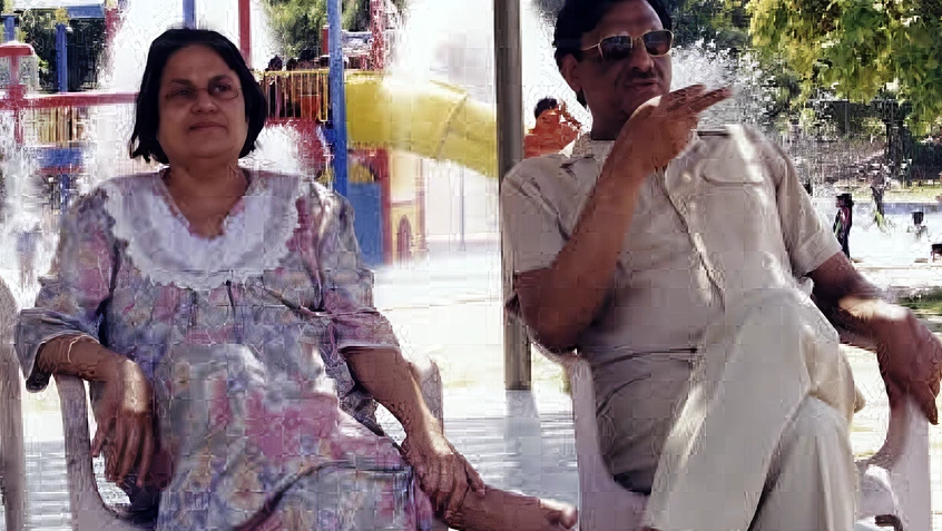 Dadu and Ma Chilling at the Waterpark